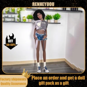 RENHEYUOU black skin sexy woman 158CM full size sex doll can be made silicone head to satisfy male masturbation real girlfriend