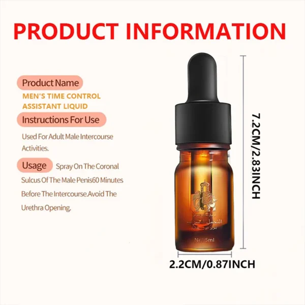 Stamina Multiplier Oil Male External Delay Spray Sex Couple Foreplay Adult Products Long-lasting Sex Toys Male Products 5ml - Image 2