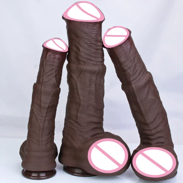 S/M/L Realistic Soft Huge Animal Dildo Silicone Black Horse Genitals Penis Masturbation Suction Cup Dick Woman Man Anal Sex Toy - Image 5