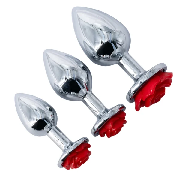 Metal Rose Anal Butt Plug ButtPlug Dildos Anus Beads Masturbation Stimulator Prostate Massager Adult Sex Toys for Man Women Gay - Image 2