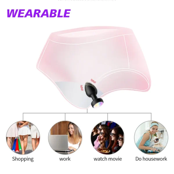 Vibrating Plug Anal Vibrator Buttplugs Male Prostate Massager Women Vaginal Massage With LED Light Anus Sex Toy For Men Gay - Image 6