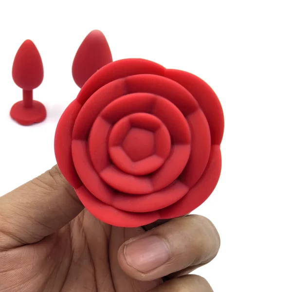 Soft Silicone Rose Flower Anal Plug Beginner To Expert 3 Sizes Butt Plug Anus Trainer Dildos Adule Sex Toys For Couple Women Men - Image 6