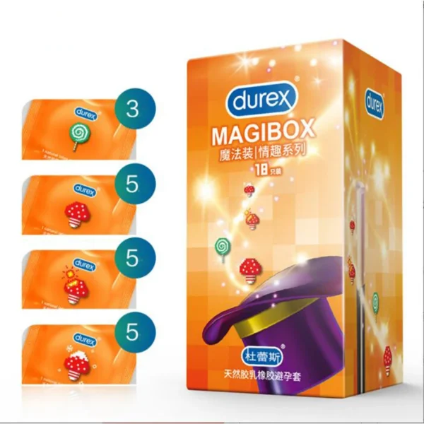 Durex 18pcs Condoms Ice Fire Mixed 4 Style Large Particle Sex Toys Thread Penis Sleeve Condom Delay Ejaculation Adult Products - Image 2