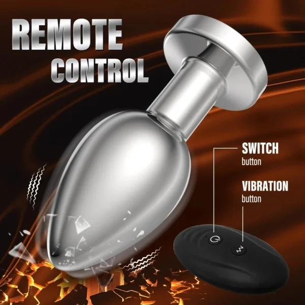 Wireless Vibrator Women's Metal Anal Plug Wireless Remote Men Prostate Massager Adult Supplies Anal Masturbate Adults Sex Toys - Image 3