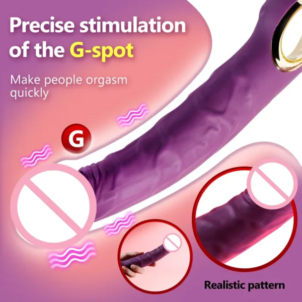 10 Modes 2-in-1 Vibration Suitable for Rechargeable Silicone Clitoral Stimulator for Women and Couples, Realistic Adult Sex Toy - Image 2