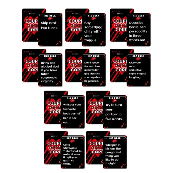 1Deck Sexual Couple Game Card - Intimacy Challenge Cards for Couples, Night Date Bedroom Leisure Entertainment Game Card - Image 2