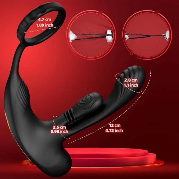 Anal Vibrator Prostate Massager with Cock Ring Buttplug Stimulator with 10 Kneading & 10 Vibrating Modes Sex Toys for Men Gay - Image 4