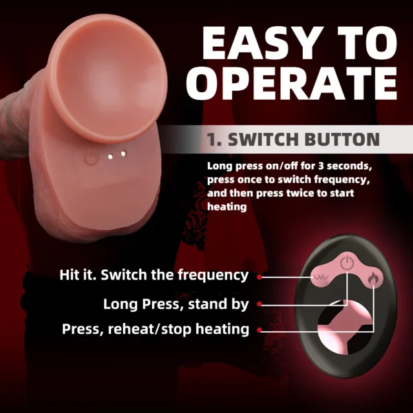 Vibrator dildo xxl realistic big cock telescopic heated spinning penis expansion vibratory massager female couple sex toys 18 - Image 3