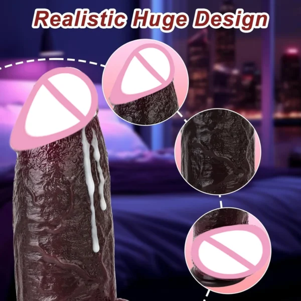 Super thick Realistic Soft Dildo Big Glans Cock Double Silicone Penis Vaginal Masturbation Suction Cup Dick Woman Man Anal Sex T - Image 3