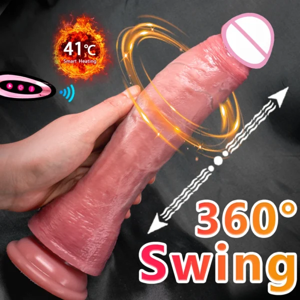 10.6in Long Realistic dildo vibrator penis telescopic Swing Heating silicone dildo female remote control Vibrators for Women Men - Image 3