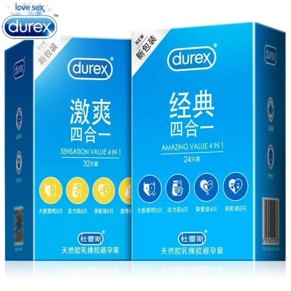 Durex Condom 4 Types Ultra Thin Natural Latex Extra Lubricating Adult Intimate Goods Condoms Penis Sleeve Sex Toys for Men - Image 2