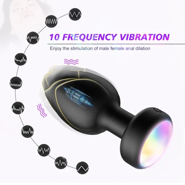 Vibrating Plug Anal Vibrator Buttplugs Male Prostate Massager Women Vaginal Massage With LED Light Anus Sex Toy For Men Gay - Image 2
