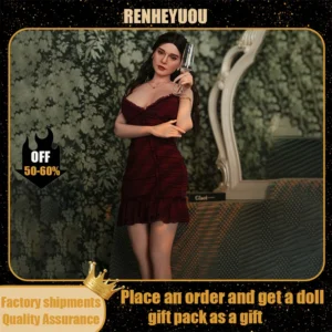 RENHEYUOU Real Sexy Girlfriend Silicone Soft Breasts Vaginal Anal Adult Sex Doll with Metal Skeleton Man Masturbation Sex Toy