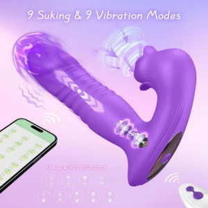 APP Rose Thrust Vibrator Strong Sucking Female Toy Wearable G-spot Clitoris Stimulator Female Clitoris Masturbator Dildo Sex Toy