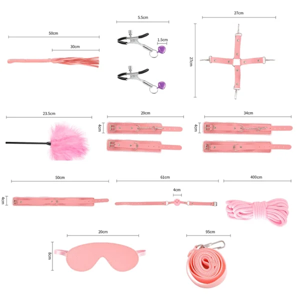 Sex Toys BDSM Bondage Kits Genuine Leather Restraint Set Handcuffs Collar Gag Vibrators Sex Toys For Women Couples Adult Games - Image 6