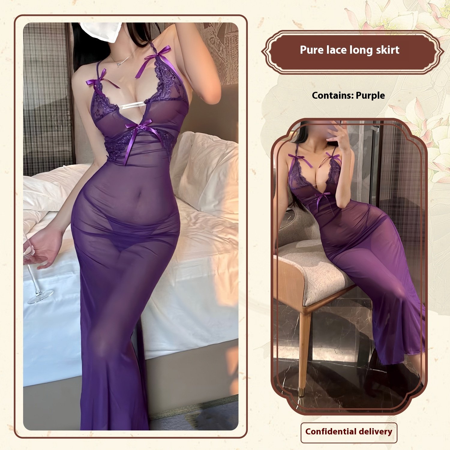 Sexy Lingerie Lace Mesh Enchanting Transparent Dress Sexy - Image 7