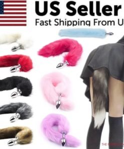 False Fox Tail With Metal Anal-Butt Plug Buttplug Cosplay Game Toy Games Romance