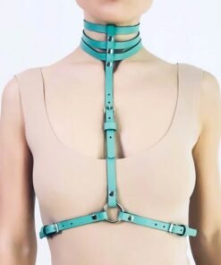 Alternative view of Bar Gig Leather Punk Green Bondage