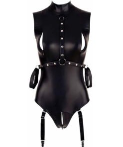 Alternative view of High Elastic Patent Leather Bondage Crotch One Piece Lingerie