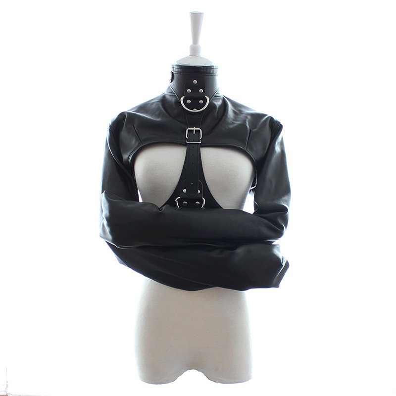 Long-sleeved reverse leather bondage dress queen - Image 3