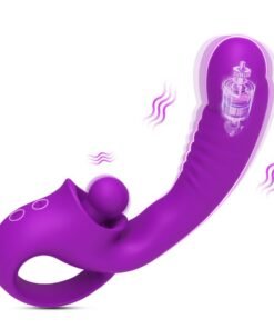2 In 1 Liquid Silicone Clitoral Vibrato-With 10 Strong Modes USB Recharge G Spot Vibrator- With Handle Sex- Toy For Women