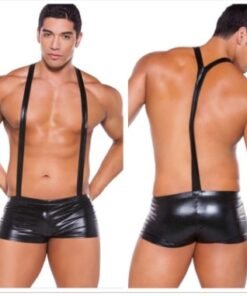 Alternative view of Sexy lingerie sexy men's patent leather suspenders boxer shorts shorts nightclub stage show