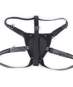 Alternative view of Chastity Leather Pants With Lock Bondage Black Men