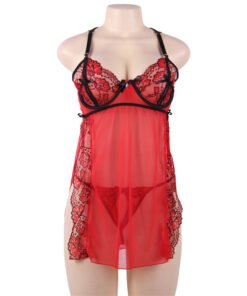Alternative view of Halter Sexy Lingerie Sexy Lace Adjustable Strap Nightdress