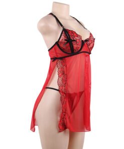 Halter Sexy Lingerie Sexy Lace Adjustable Strap Nightdress