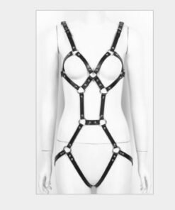 Leather Punk Circle Couple Bondage Band Street Dance Performance