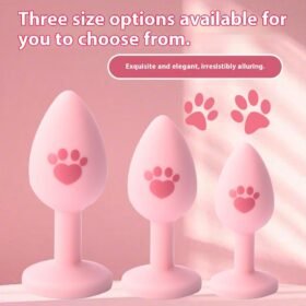 Cute Pink Cat's Paw Silicone Butt Plug Novice Anal Plug