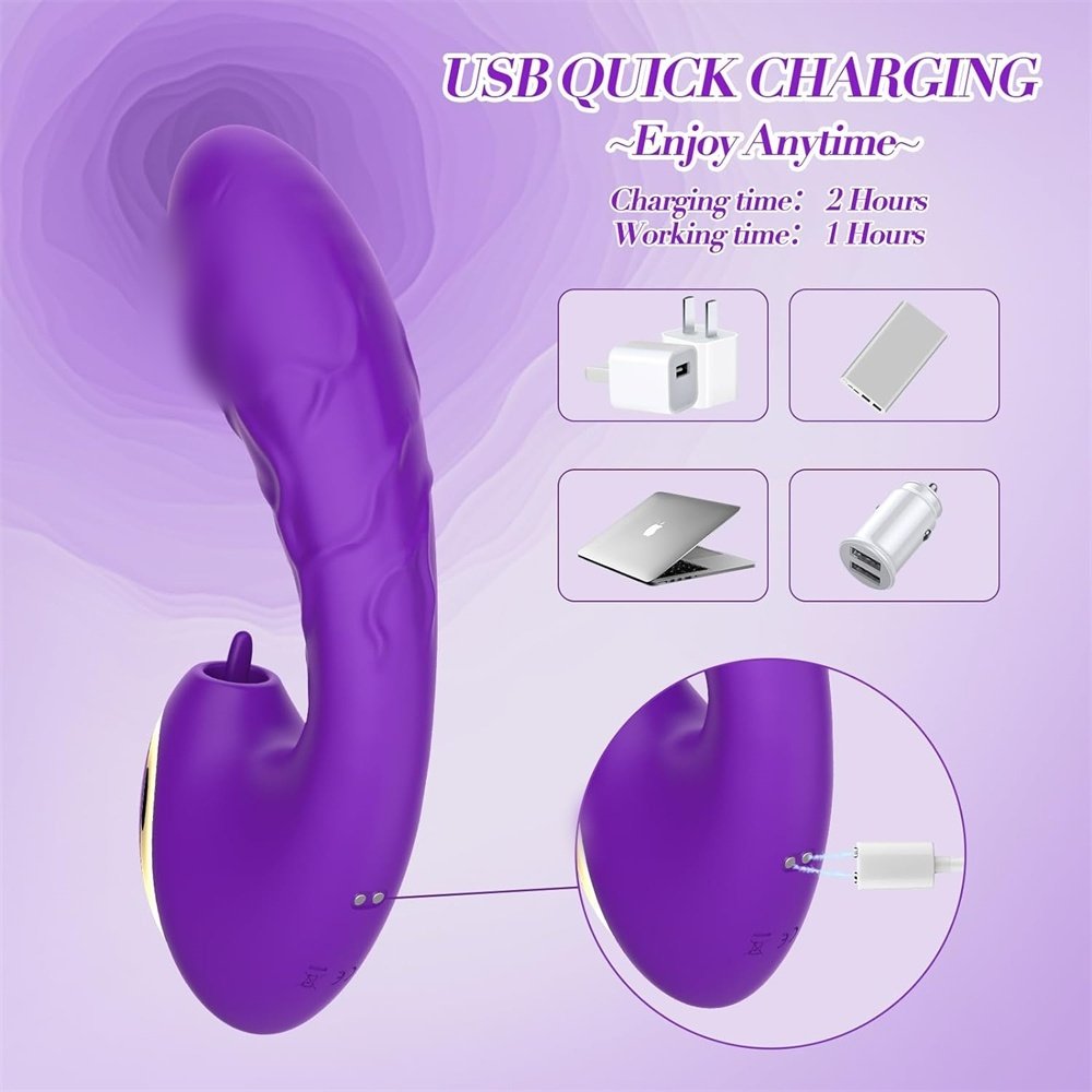 G Spot Vibrator 2 In 1 Wearable Vibrator Dildo With 10 Licking & Powerful Vibration & Rechargeable Butterfly Vibe Adult Toys Adult Sex Toy With Clitoris Stimulator For Women And Couple - Image 2