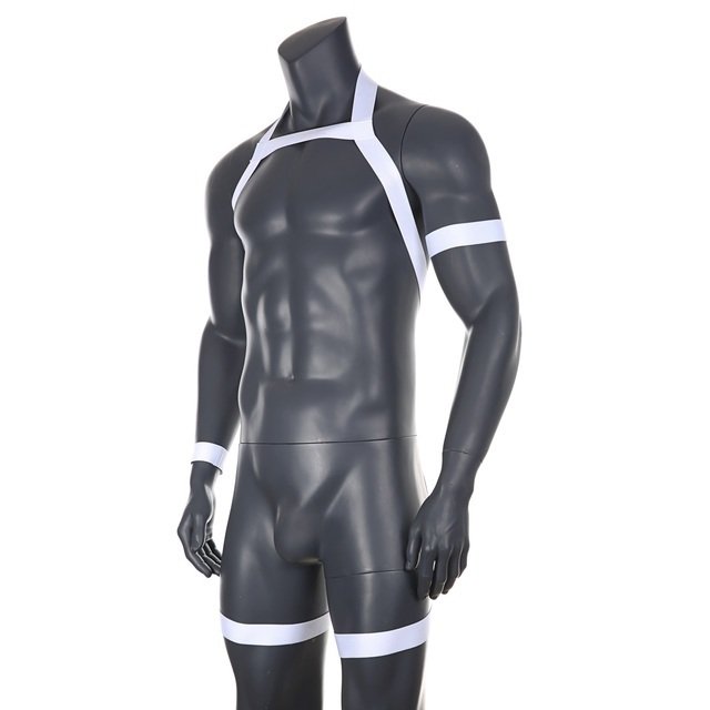 Men's Halterneck With Suspenders Elastic Band Hollow Underwear Body Shaping Nightclub Bondage Clothing - Image 10
