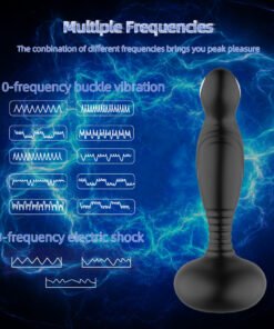 Liquid Silicone Wearable With Remote 10 Modes Recharge Pulling Butt Plug Dildo Mute Toy For Women Men-Black