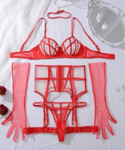 Alternative view of Summer Transparent Mesh Body Shaping Split Adjustment Type Sexy Lingerie Set