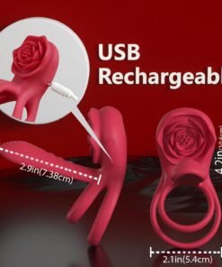 Alternative view of Double Vibrating Cock Ring With Rose Clitoral Stimulator
