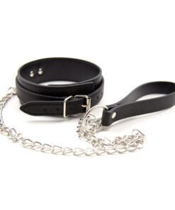 Alternative view of Leather Neck Scarf Bondage Toy Iron Chain