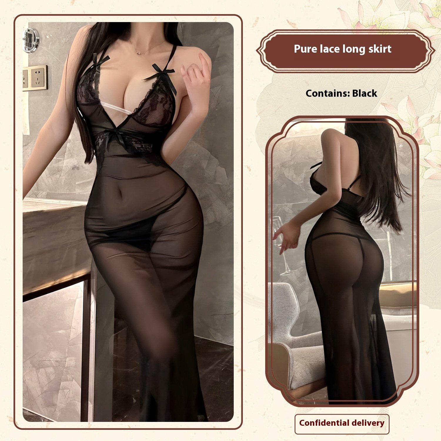 Sexy Lingerie Lace Mesh Enchanting Transparent Dress Sexy - Image 6