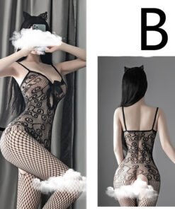 Sexy Lingerie Temptation Transparent Net Clothing One-piece Stocking Set