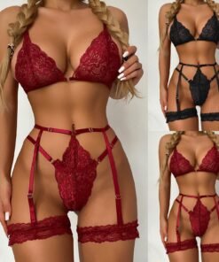 Cross Lace Stitching Women's Sexy Lingerie Set