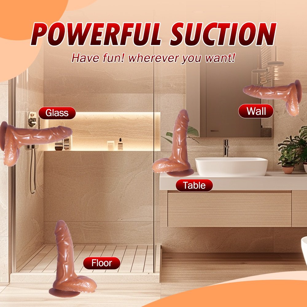 Realistic Inflatable Balloon Dildo Veined Suction Cup Cock Expander Spreader - Image 6