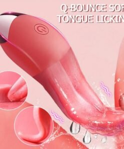 Clit Licking Tongue Vibrating G-Spot Dildo Stimulator Oral SexToys For Women
