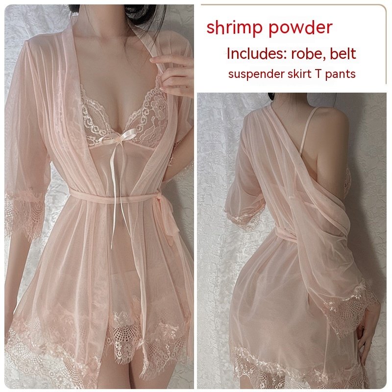 Ruoruo Sexy Lingerie Sexy Pure Color Mesh See-through Sling Women - Image 7