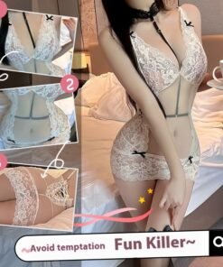 Alternative view of Sheer Mesh Lace Slip Nightdress Sexy