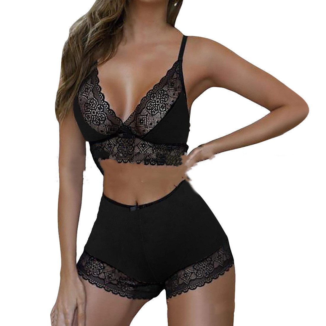 Sexy Leopard Lace Stitching Two-piece Suit Sexy Lingerie - Image 2