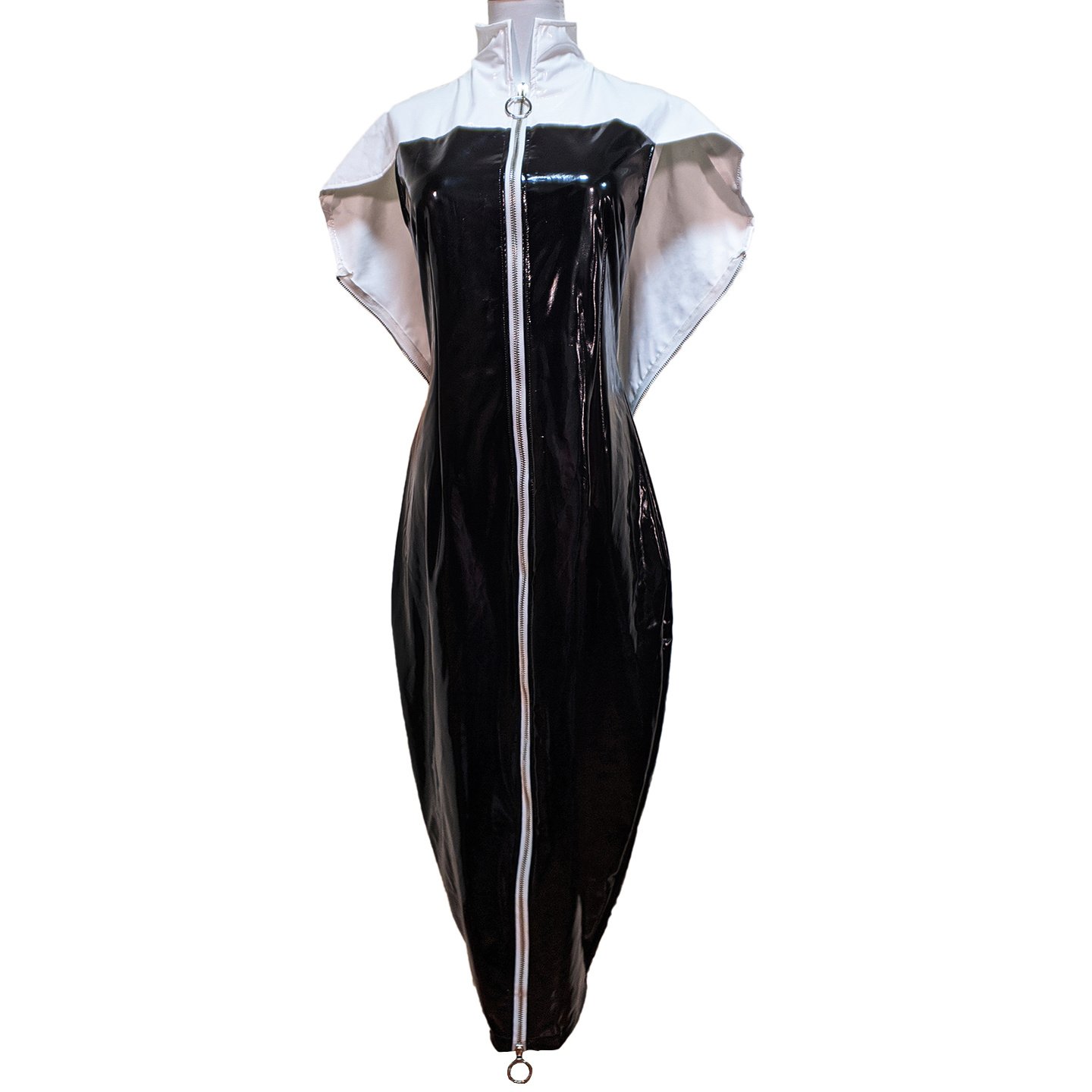 Women's Restraint Clothes Patent Leather Bondage Clothes Zipper Fixed - Image 4