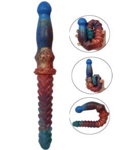 Alternative view of Color Double Head Dildo Fishbone Pattern Butt Plug For Women