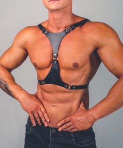 Men's Pu Funny SM Uniform Underwear Nightclub Style Leather Bondage And Discipline Clothing