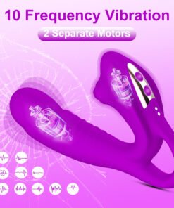 Bendable Silent Vibrator- Women Dual Motor Big Dildo, Handle Female Vibrator- Adult- Sex- Toy With 10 Vibration Modes