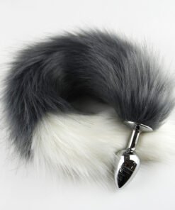Alternative view of Black Tip Fox Tail Butt Plug